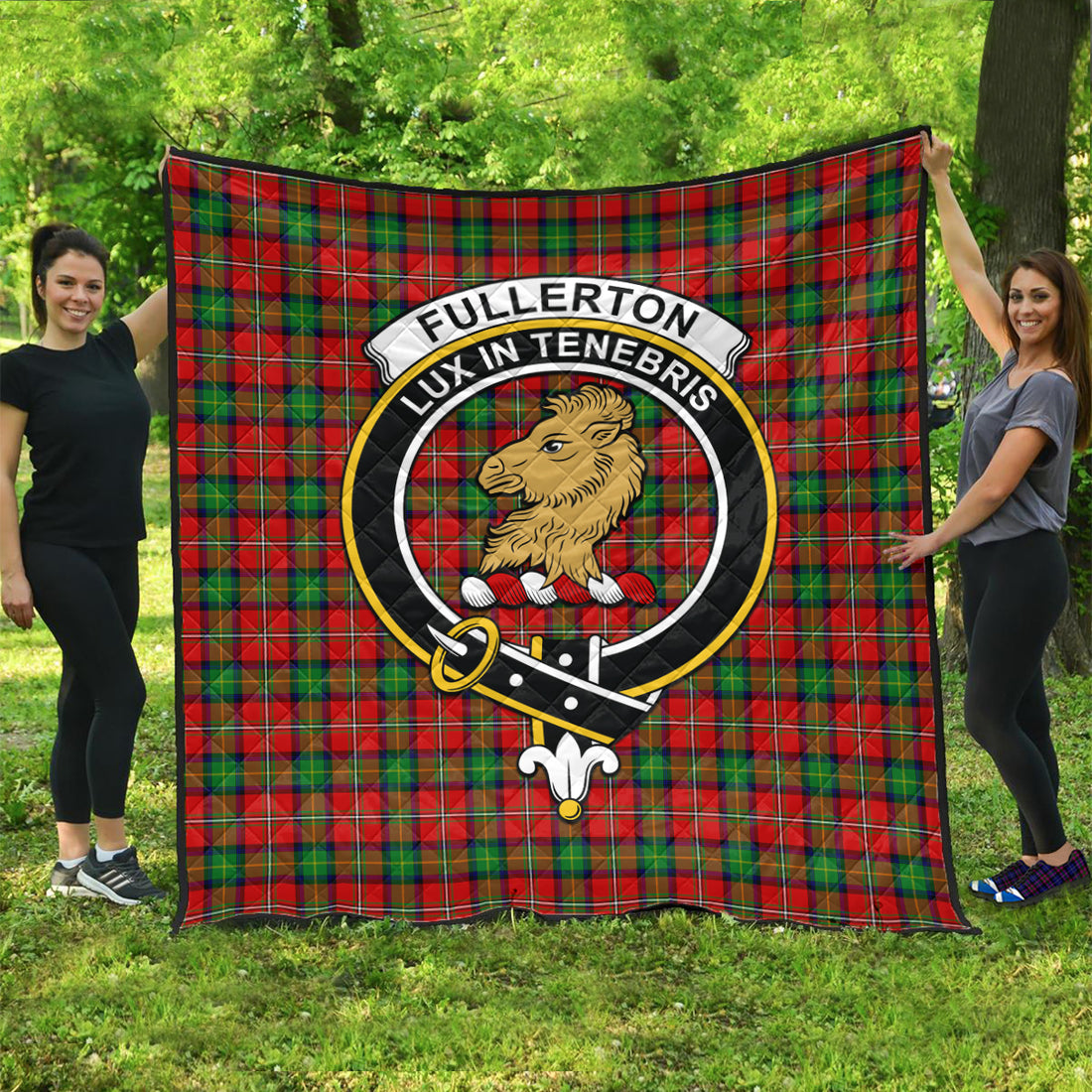 Fullerton Tartan Crest Premium Blanket - Celtic Stag style