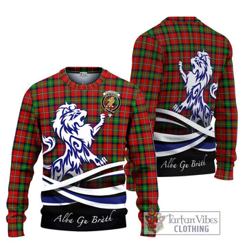 Fullerton Tartan Ugly Sweater with Alba Gu Brath Regal Lion Emblem Unisex - Tartan Vibes Clothing