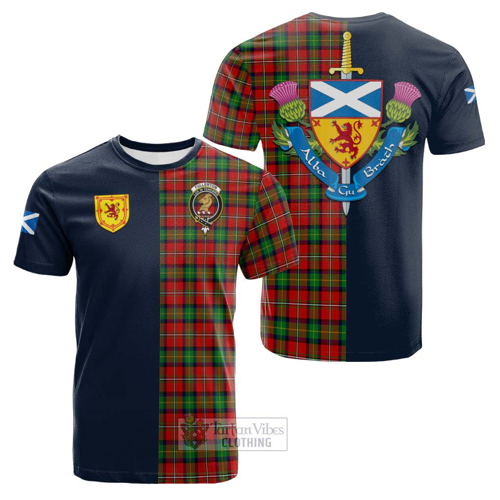 Fullerton Tartan Cotton T-shirt Alba with Scottish Lion Royal Arm Half Style Kid's Shirt - Tartan Vibes Clothing