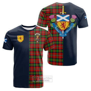 Fullerton Tartan Cotton T-shirt Alba with Scottish Lion Royal Arm Half Style Kid's Shirt - Tartan Vibes Clothing