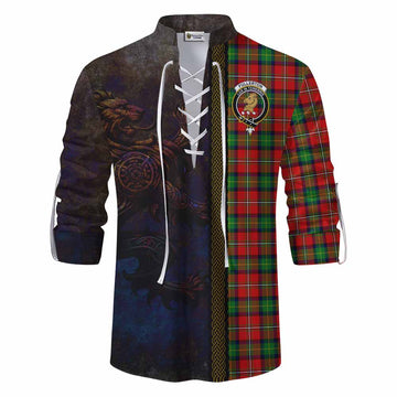 Fullerton Tartan Family Crest Ghillie Kilt Shirt Alba Gu Brath Be Brave Lion Ancient Style Men - Tartan Vibes Clothing