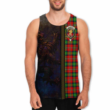 Fullerton Tartan Family Crest Men's Tank Top Alba Gu Brath Be Brave Lion Ancient Style Men - Tartan Vibes Clothing