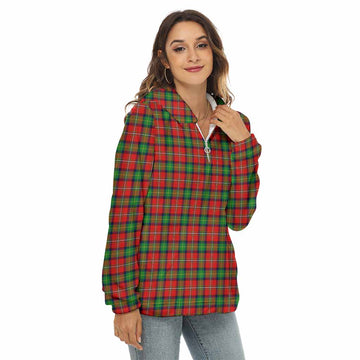 Fullerton Tartan Women's Borg Fleece Hoodie with Half Zip Female - Tartan Vibes Clothing