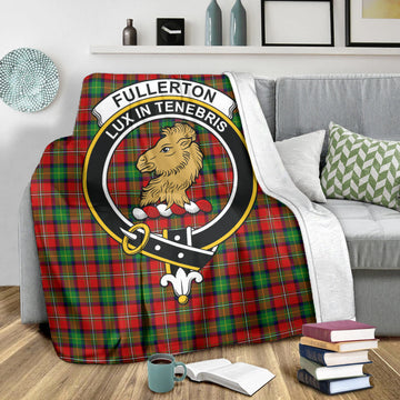 Fullerton Tartan Blanket with Family Crest X-Large 59 x 79 inches 150 x 200 cm - Tartan Vibes Clothing