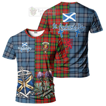 Fullerton Tartan T-Shirt Happy St. Andrew's Day Half Tartan Style Kid's Shirt - Tartan Vibes Clothing