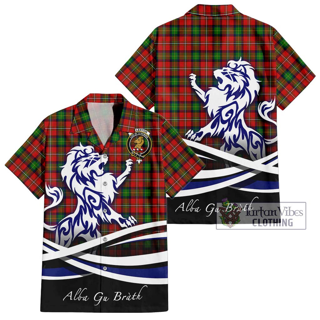 Fullerton Tartan Hawaiian Shirt with Alba Gu Brath Regal Lion Emblem Kid - Tartan Vibes Clothing