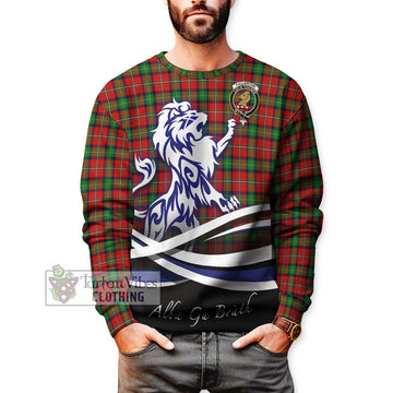 Fullerton Tartan Sweatshirt with Alba Gu Brath Regal Lion Emblem Unisex - Tartan Vibes Clothing