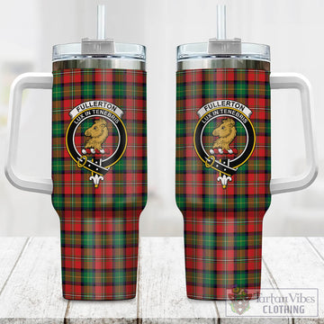 Fullerton Tartan and Family Crest Tumbler with Handle