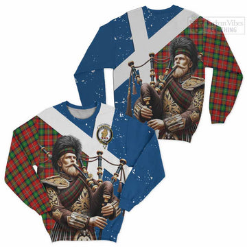 Fullerton Tartan Sweatshirt with Family Crest Scottish Bagpiper Vibes Unisex - Tartan Vibes Clothing