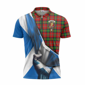Fullerton Tartan Zipper Polo Shirt with Family Crest Scotland Patriotic Style Unisex - Tartan Vibes Clothing