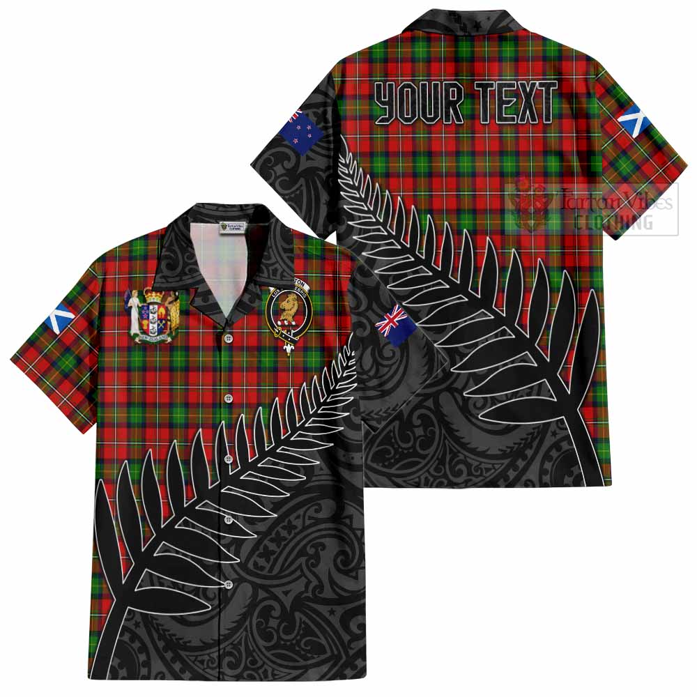 Fullerton Crest Tartan Hawaiian Shirt with New Zealand Silver Fern Half Style Kid - Tartan Vibes Clothing