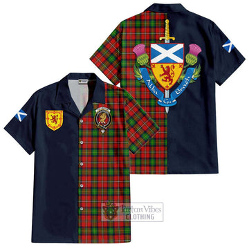 Fullerton Tartan Hawaiian Shirt Alba with Scottish Lion Royal Arm Half Style Kid - Tartan Vibes Clothing