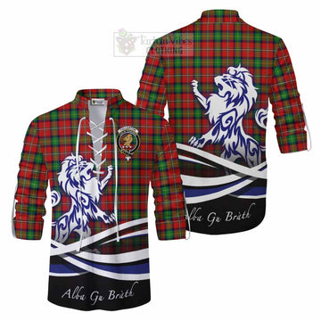 Fullerton Tartan Ghillie Kilt Shirt with Alba Gu Brath Regal Lion Emblem Men - Tartan Vibes Clothing
