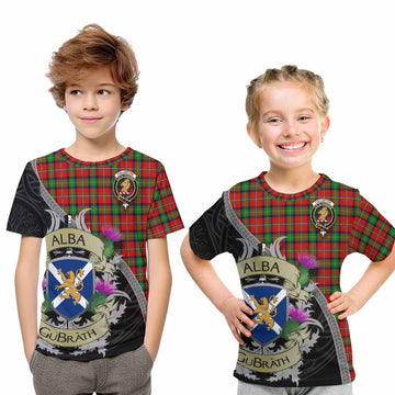 Fullerton Tartan Family Crest Kid T-Shirt Lion Rampant Royal Thistle Shield Celtic Inspired Youth XL Size14 - Tartan Vibes Clothing