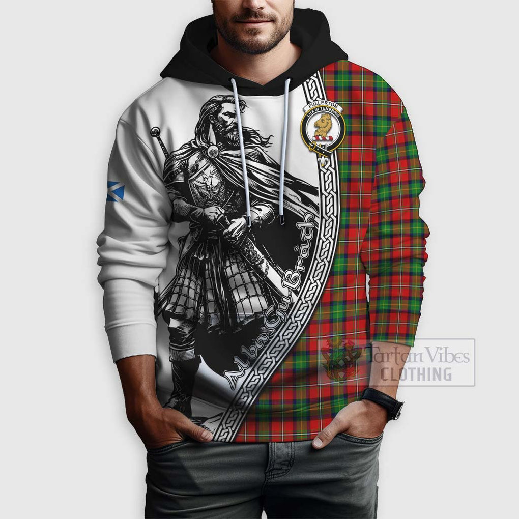 Fullerton Tartan Clan Crest Hoodie with Highlander Warrior Celtic Style - Tartan Vibes Clothing