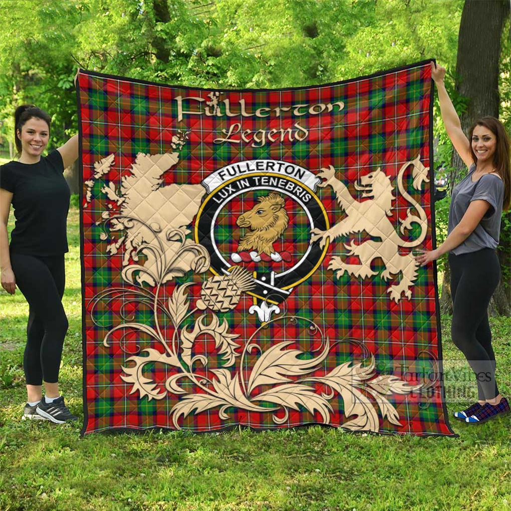 Tartan Vibes Clothing Fullerton Tartan Quilt with Family Crest and Scottish Symbol Style