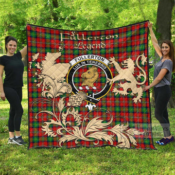 Tartan Vibes Clothing Fullerton Tartan Quilt with Family Crest and Scottish Symbol Style