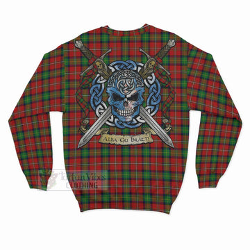 Fullerton Tartan Sweatshirt with Family Crest Celtic Skull Style - Tartan Vibes Clothing