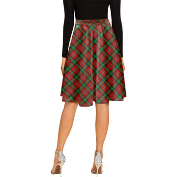 Fullerton Tartan Melete Pleated Midi Skirt Cross Style - Tartan Vibes Clothing