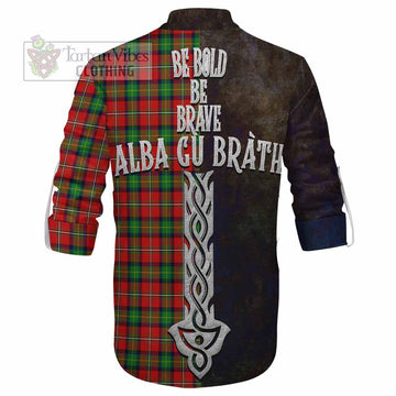 Fullerton Tartan Family Crest Ghillie Kilt Shirt Alba Gu Brath Be Brave Lion Ancient Style - Tartan Vibes Clothing
