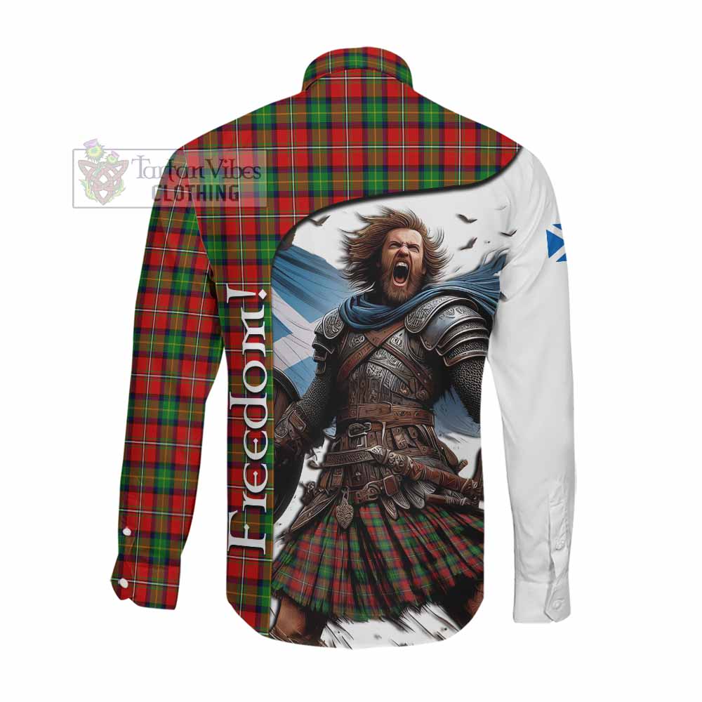Fullerton Crest Tartan Long Sleeve Button Shirt Inspired by the Freedom of Scottish Warrior Men's Shirt - Tartan Vibes Clothing