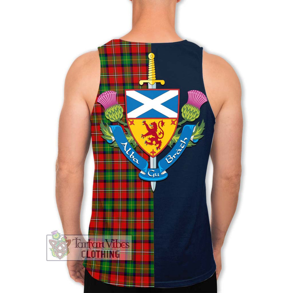 Fullerton Tartan Men's Tank Top Alba with Scottish Lion Royal Arm Half Style - Tartan Vibes Clothing