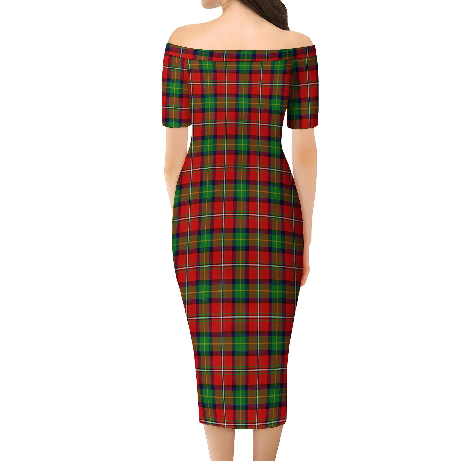 Fullerton Tartan Off Shoulder Lady Dress - Tartan Vibes Clothing
