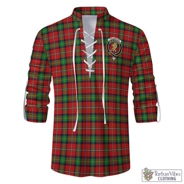 Fullerton Tartan Men's Scottish Traditional Jacobite Ghillie Kilt Shirt with Family Crest - Tartan Vibes Clothing