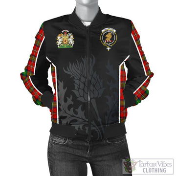 Fullerton Tartan Bomber Jacket with Family Crest and Scottish Thistle Vibes Sport Style