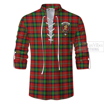 Fullerton Tartan Ghillie Kilt Shirt with Family Crest Celtic Skull Style - Tartan Vibes Clothing