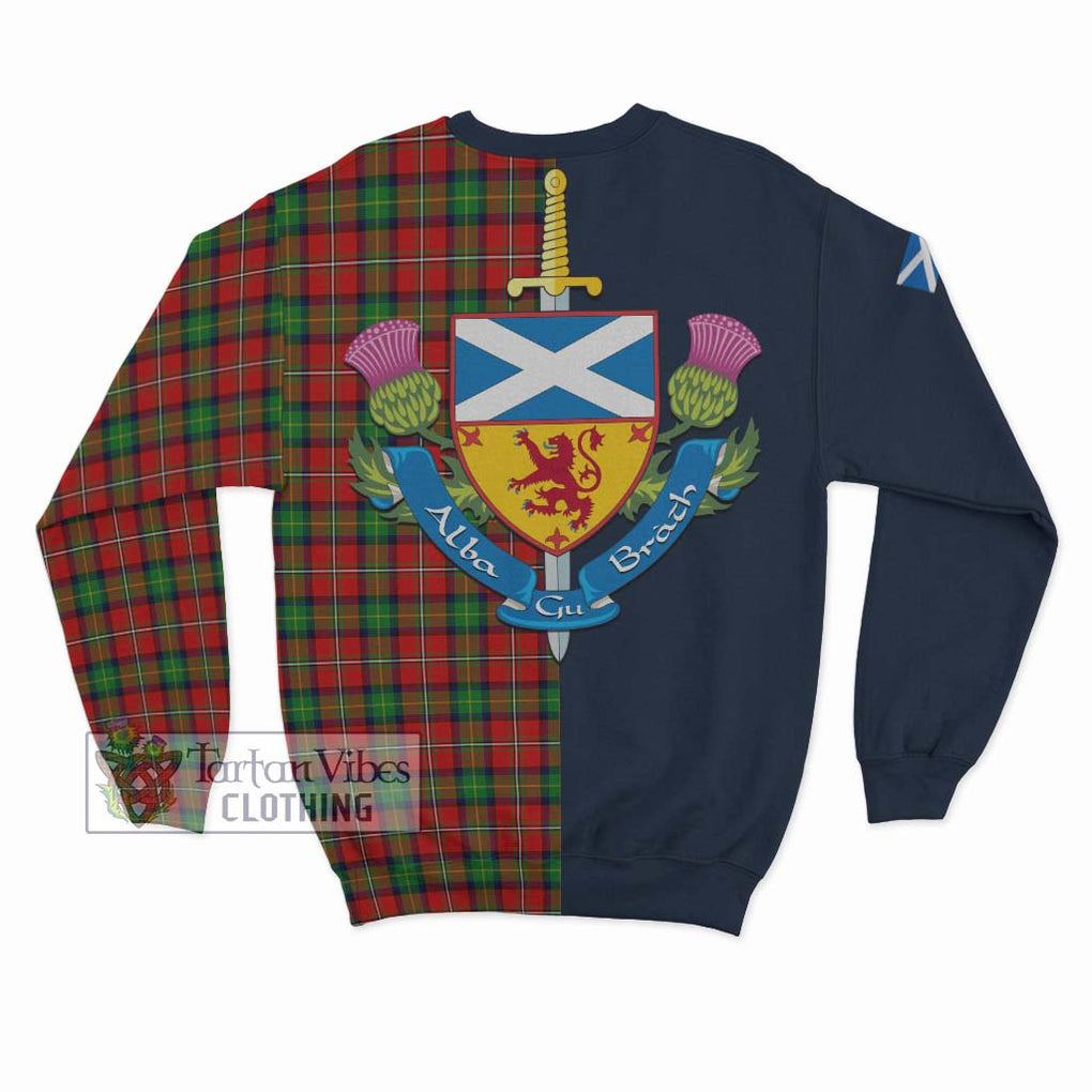 Fullerton Tartan Sweatshirt Alba with Scottish Lion Royal Arm Half Style - Tartan Vibes Clothing