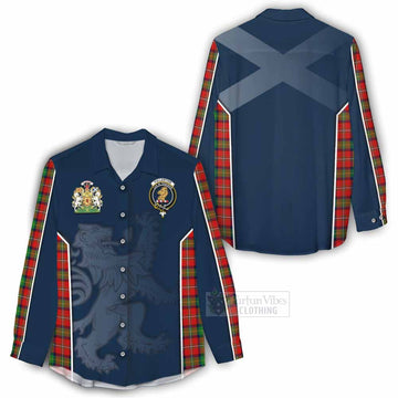 Fullerton Tartan Women's Casual Shirt with Family Crest and Lion Rampant Vibes Sport Style - Tartan Vibes Clothing