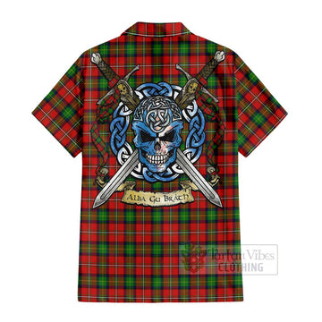 Fullerton Tartan Hawaiian Shirt with Family Crest Celtic Skull Style - Tartan Vibes Clothing
