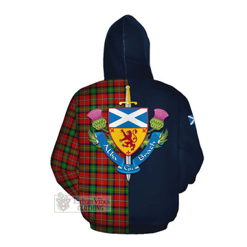 Fullerton Tartan Cotton Hoodie Alba with Scottish Lion Royal Arm Half Style Pullover Hoodie - Tartan Vibes Clothing