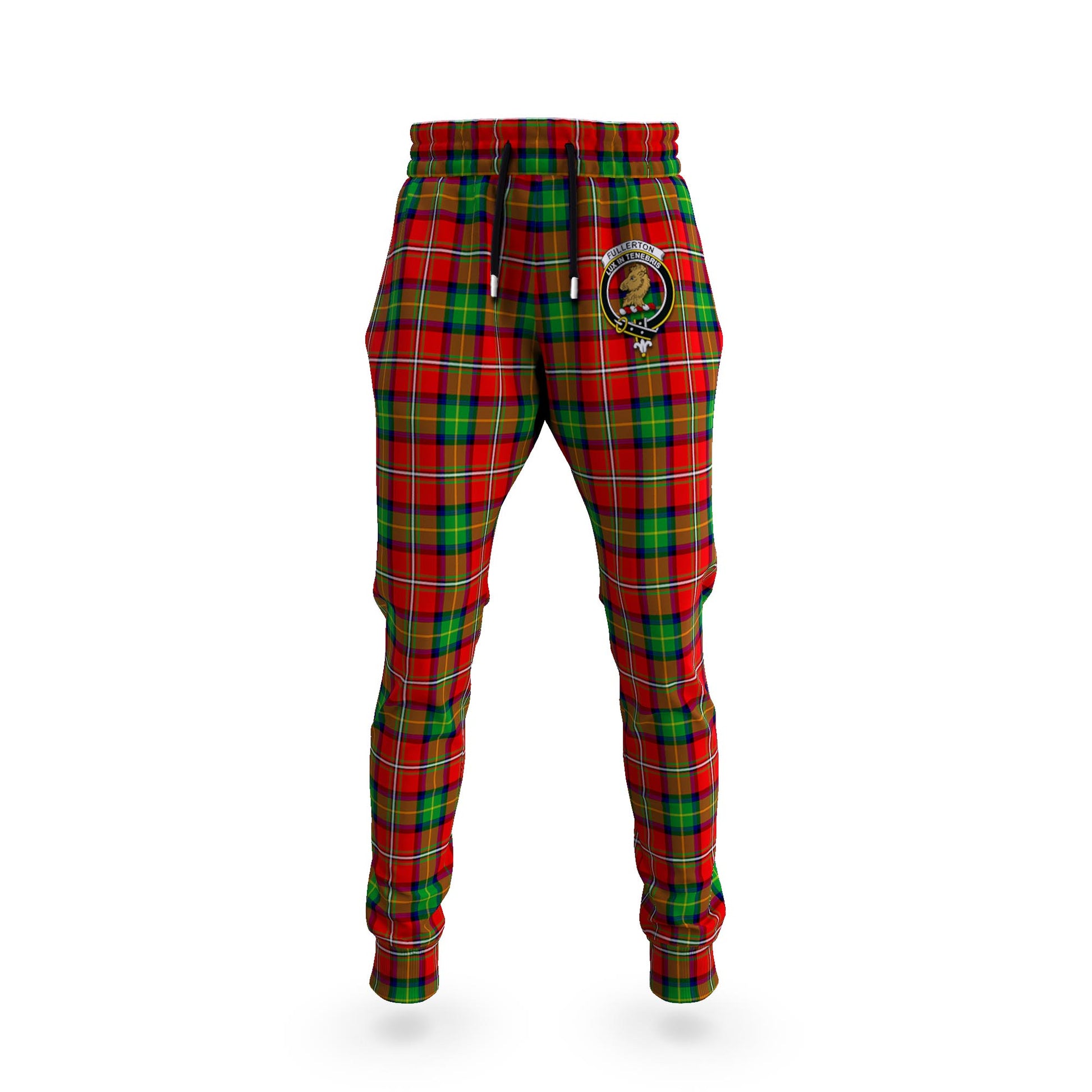 Fullerton Tartan Joggers Pants with Family Crest 5XL - Tartan Vibes Clothing