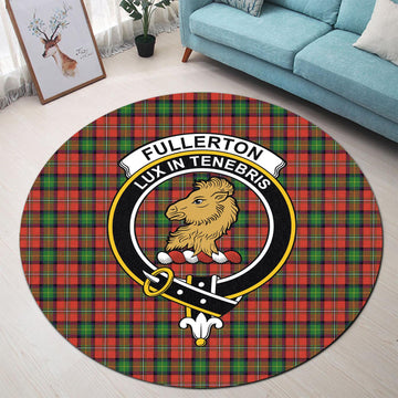 Fullerton Tartan Round Rug with Family Crest - Tartan Vibes Clothing