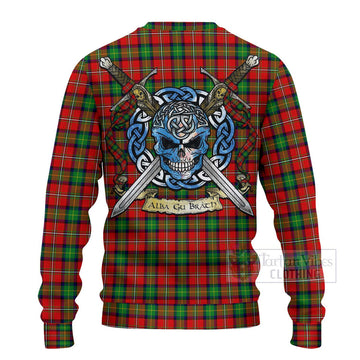 Fullerton Tartan Ugly Sweater with Family Crest Celtic Skull Style - Tartan Vibes Clothing