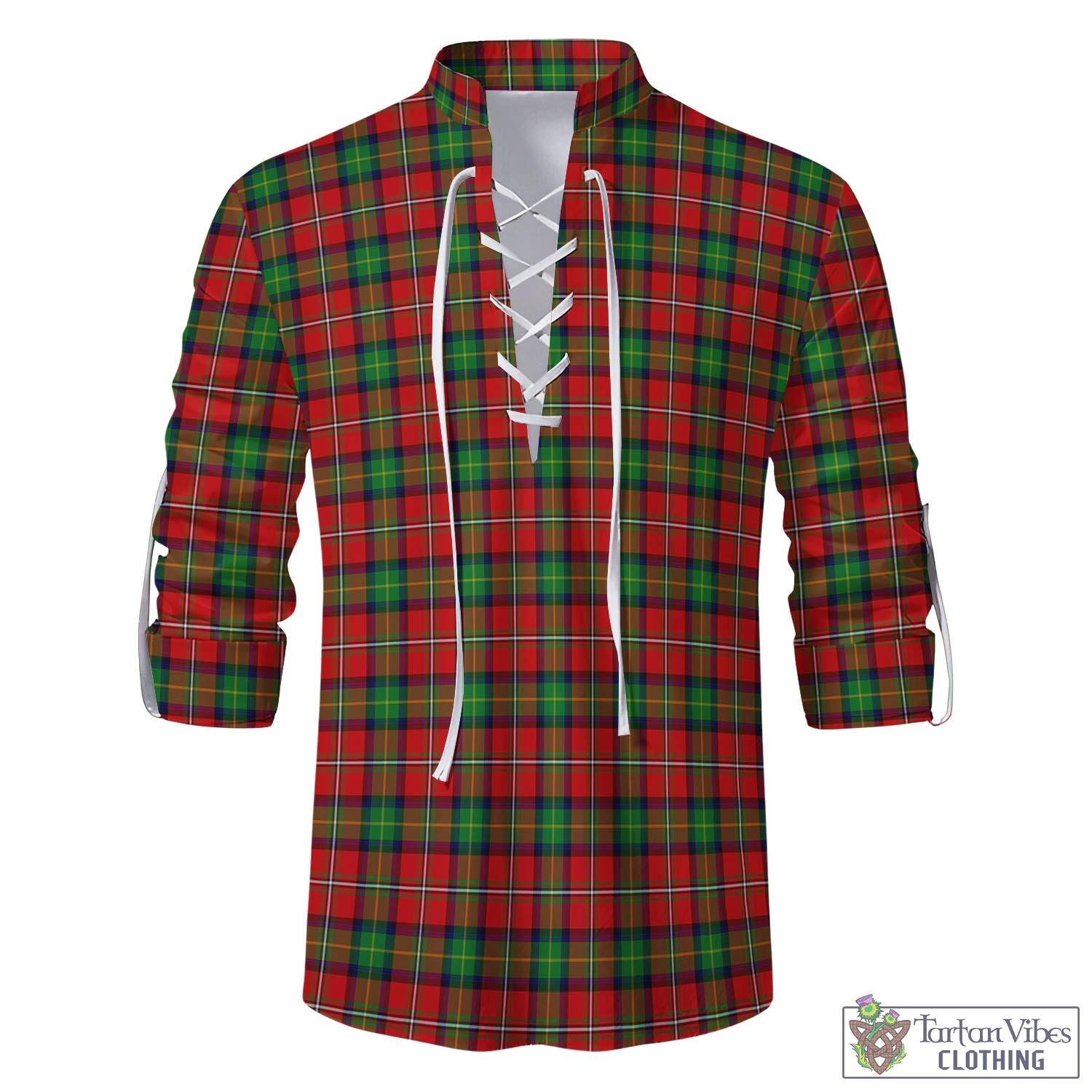 Fullerton Tartan Men's Scottish Traditional Jacobite Ghillie Kilt Shirt - Tartan Vibes Clothing