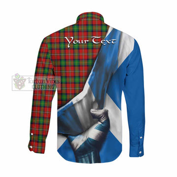 Fullerton Tartan Long Sleeve Button Shirt with Family Crest Scotland Patriotic Style Men's Shirt - Tartan Vibes Clothing
