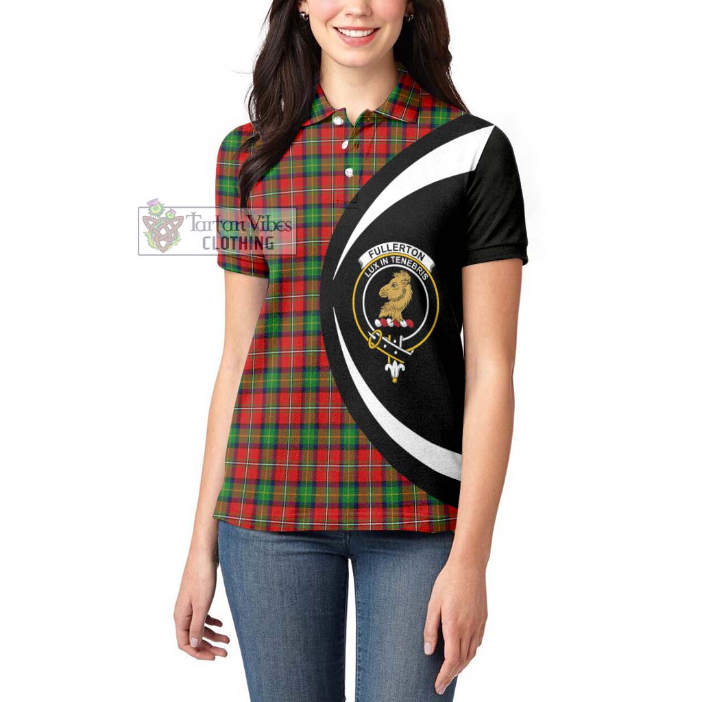 Fullerton Tartan Women's Polo Shirt with Family Crest Circle Style - Tartan Vibes Clothing
