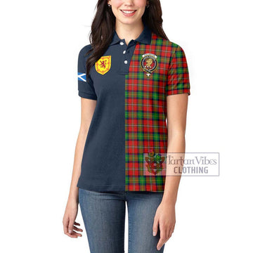 Fullerton Tartan Women's Polo Shirt Alba with Scottish Lion Royal Arm Half Style - Tartan Vibes Clothing
