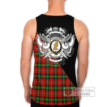 Fullerton Tartan Men's Tank Top with Family Crest and Military Logo Style - Tartan Vibes Clothing