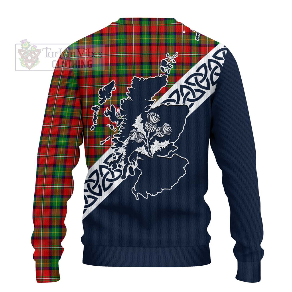 Fullerton Tartan Ugly Sweater Featuring Thistle and Scotland Map - Tartan Vibes Clothing