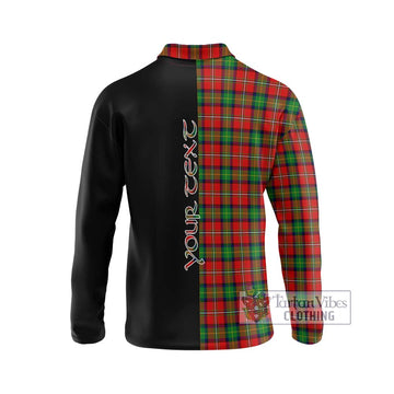 Fullerton Tartan Long Sleeve Polo Shirt with Family Crest and Half Of Me Style - Tartan Vibes Clothing