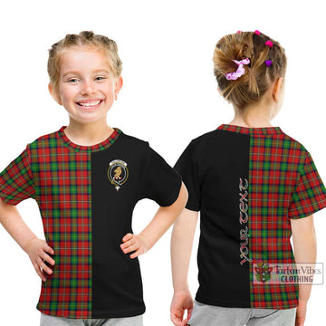 Fullerton Tartan Kid T-Shirt with Family Crest and Half Of Me Style - Tartan Vibes Clothing