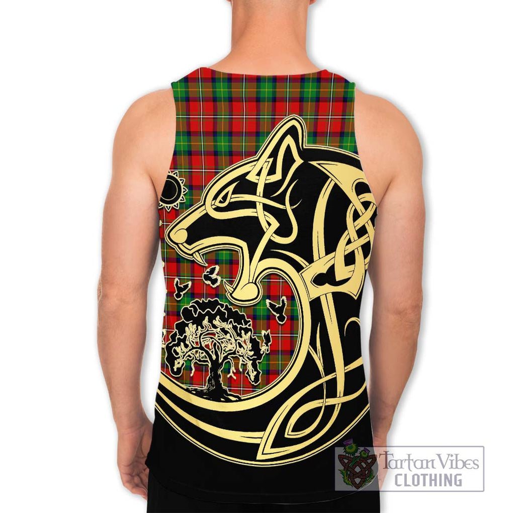 Fullerton Tartan Men's Tank Top with Family Crest Celtic Wolf Style - Tartan Vibes Clothing