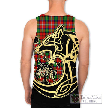 Fullerton Tartan Men's Tank Top with Family Crest Celtic Wolf Style - Tartan Vibes Clothing