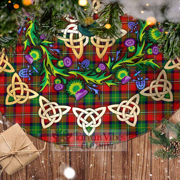 Tartan Vibes Clothing Fullerton Tartan Christmas Tree Skirt with Thistle Celtic Knot Style