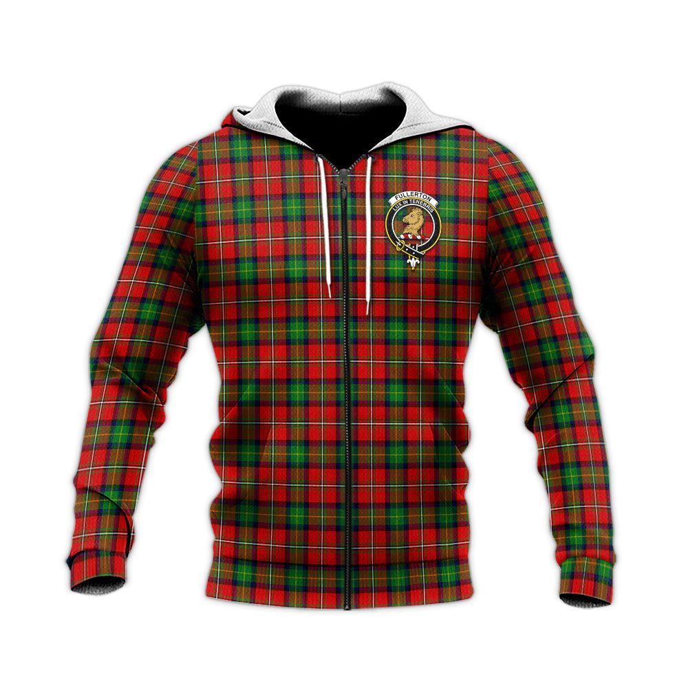Fullerton Tartan Knitted Hoodie with Family Crest Unisex Knitted Zip Hoodie - Tartan Vibes Clothing