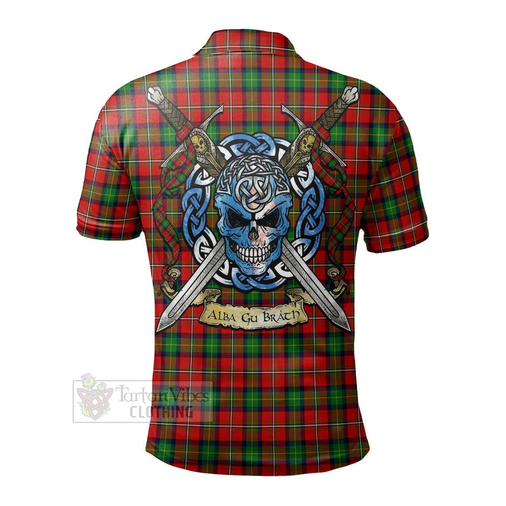 Fullerton Tartan Polo Shirt with Family Crest Celtic Skull Style - Tartan Vibes Clothing
